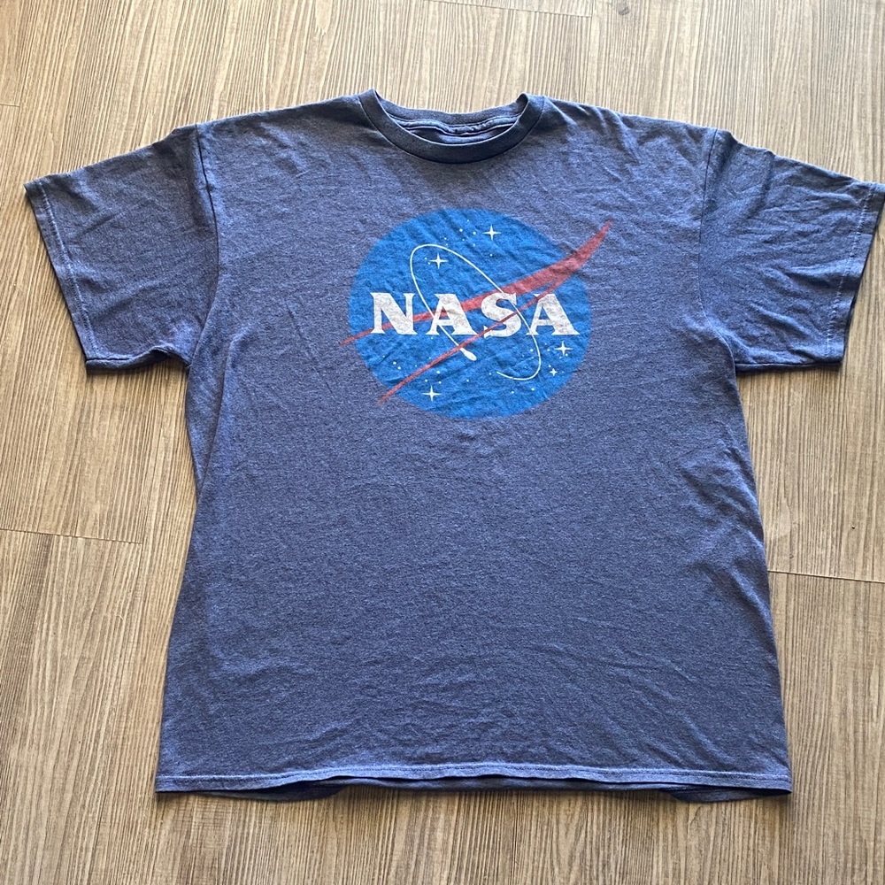 Men's Blue Logo T-Shirt NASA Size L